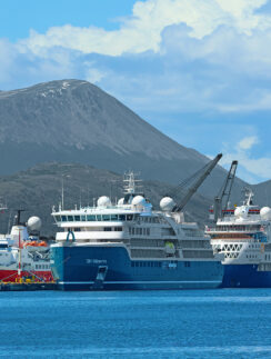 a group of ships in the water