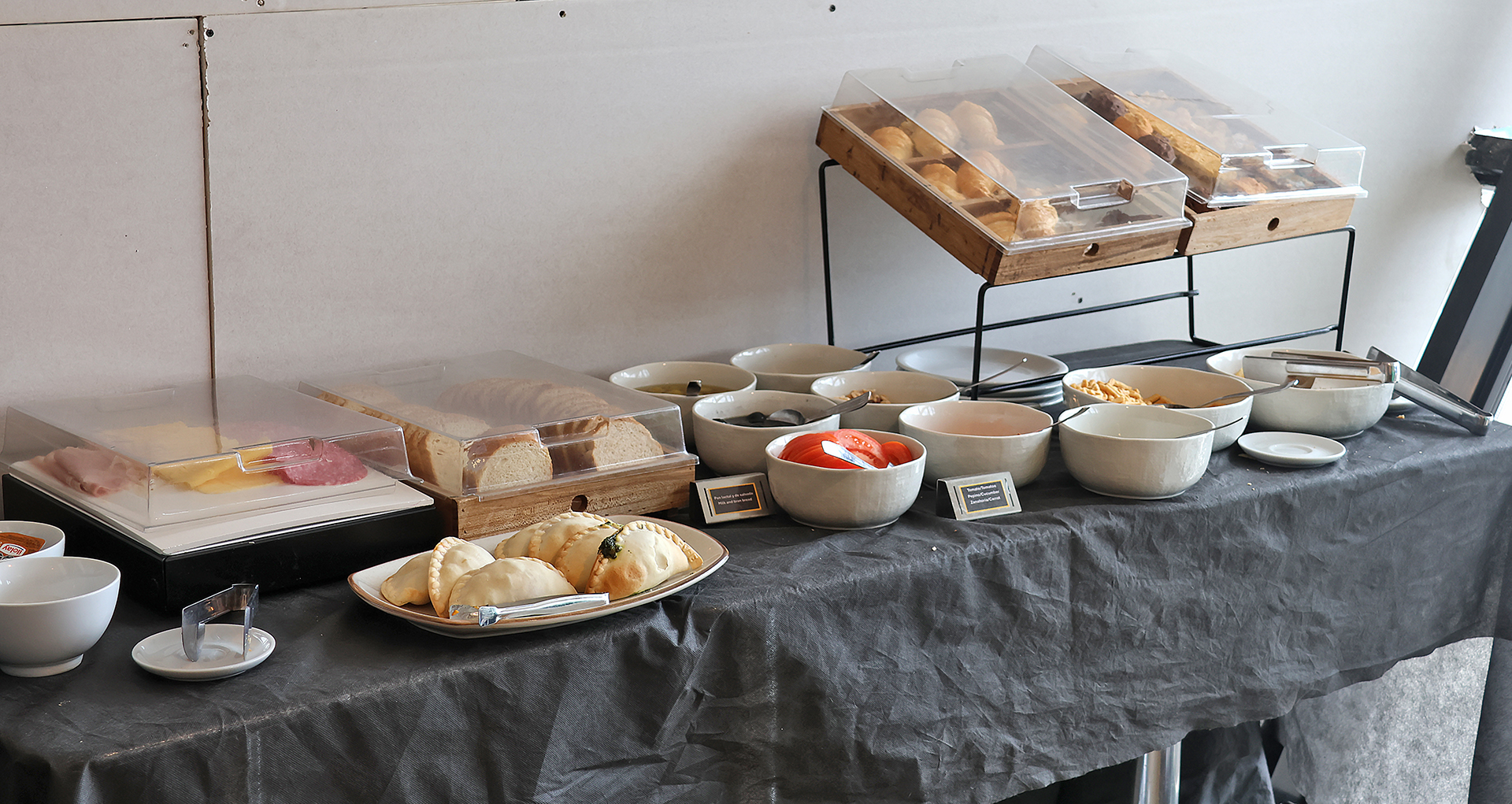 a table with food on it