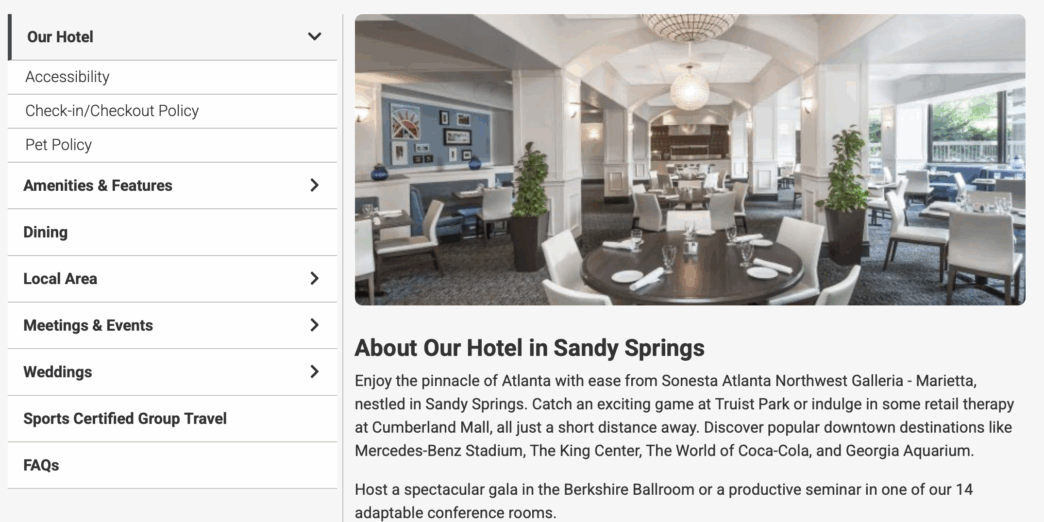 a screenshot of a hotel