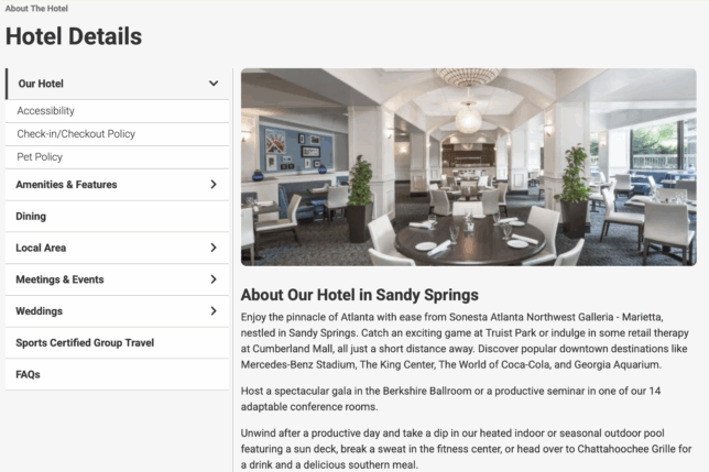 a screenshot of a hotel