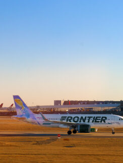 an airplane on a runway