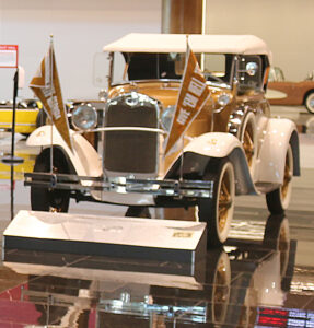 a car on display in a showroom