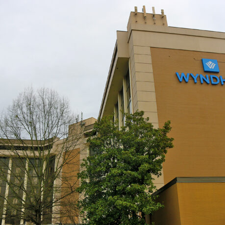 a building with a sign on it