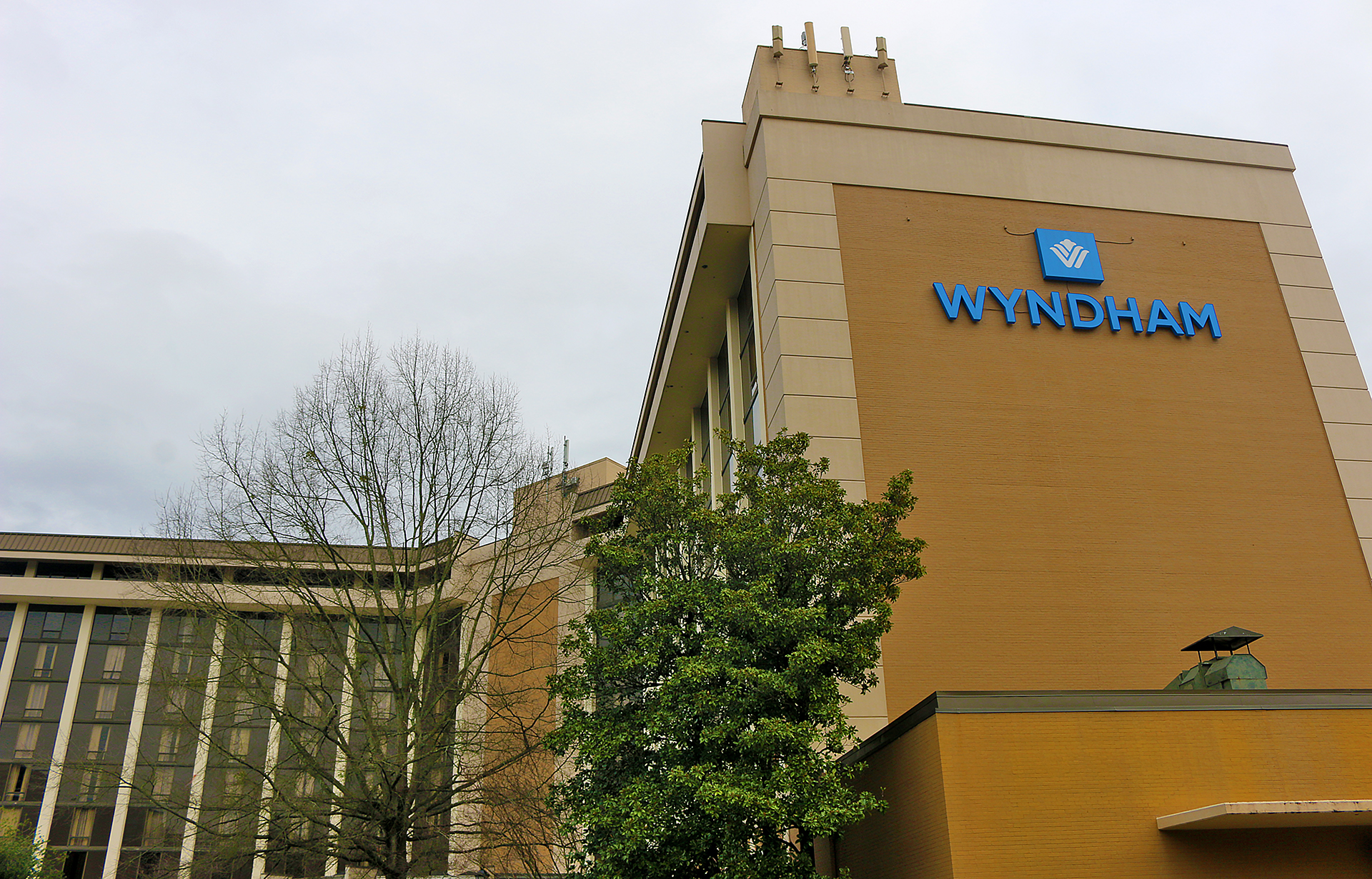 a building with a sign on it