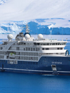 a large ship in the water