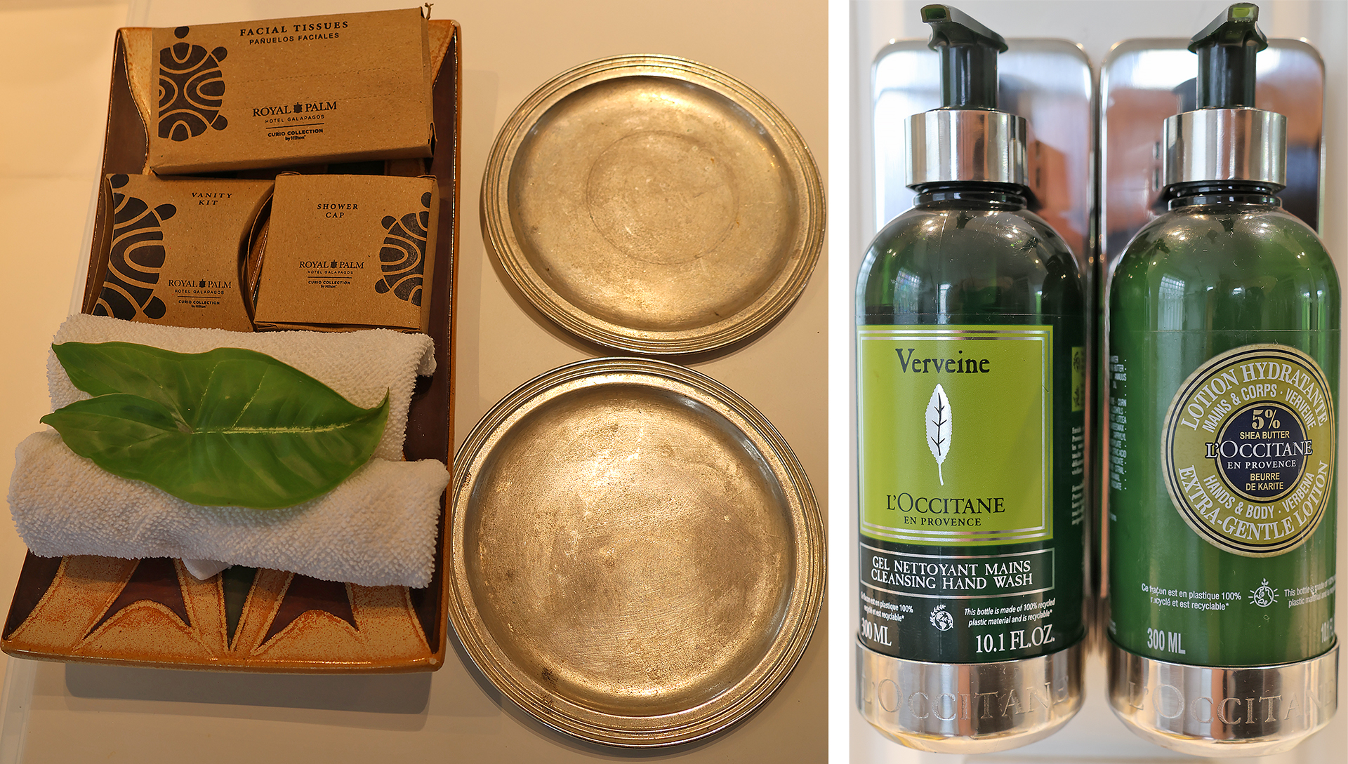 a bottle of soap and plates