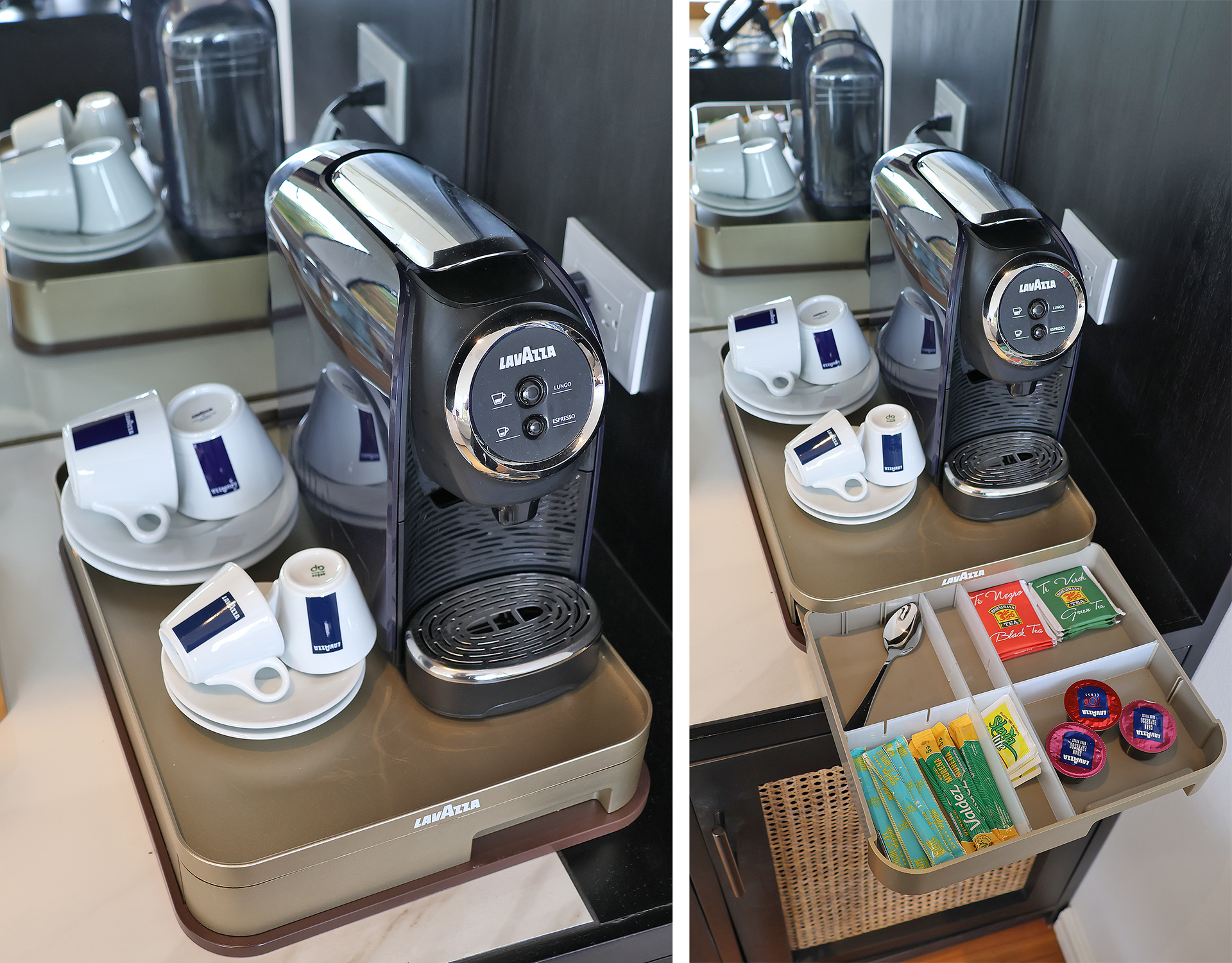 a coffee machine on a counter