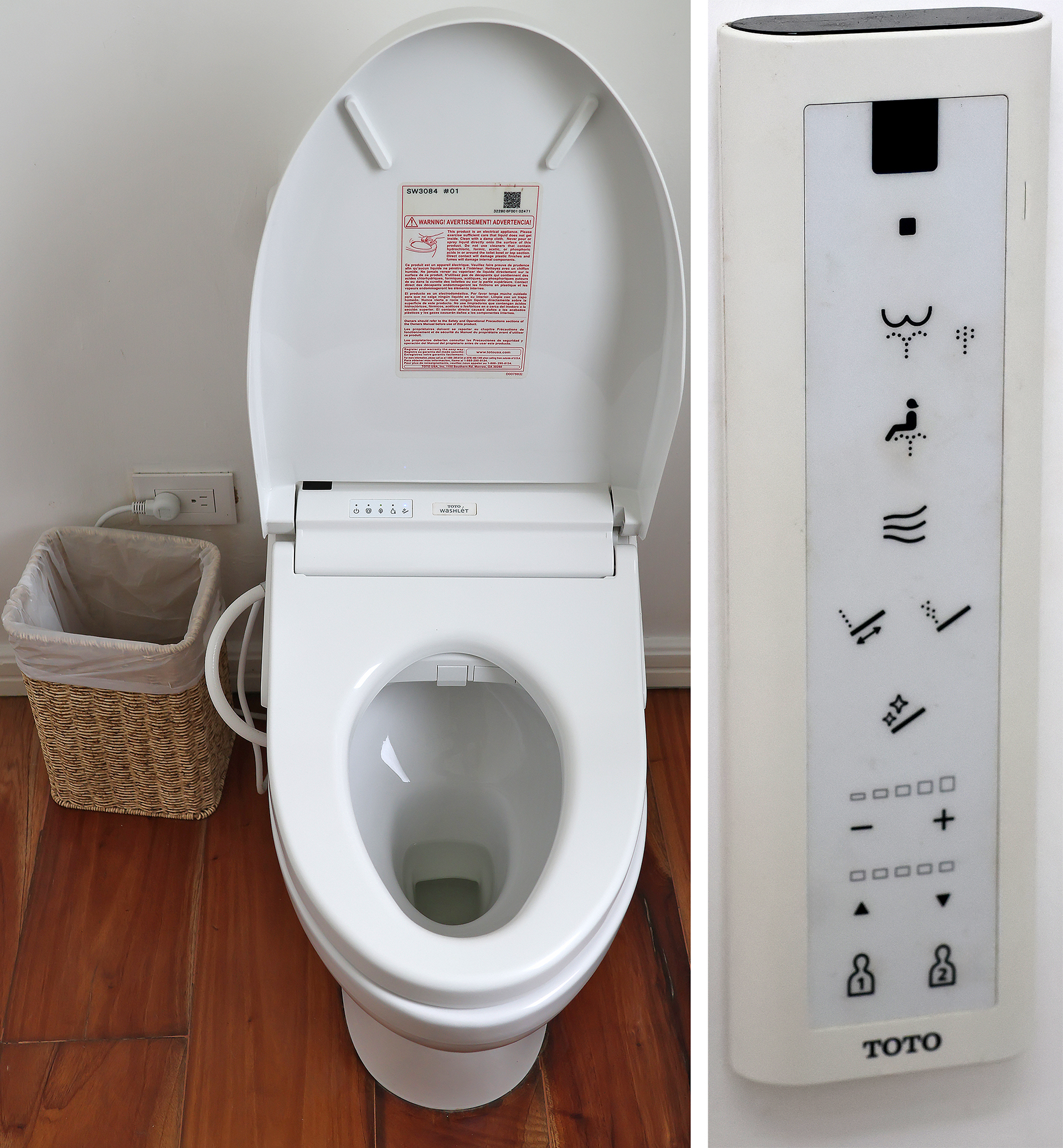 a toilet with a seat open