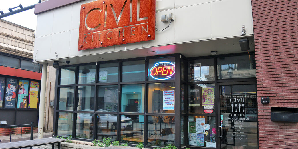 a building with a sign on the front