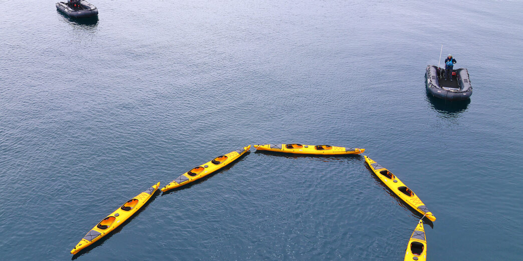 a group of boats in the water
