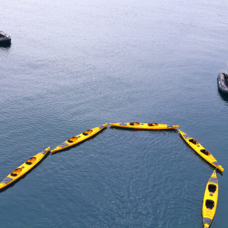 a group of boats in the water