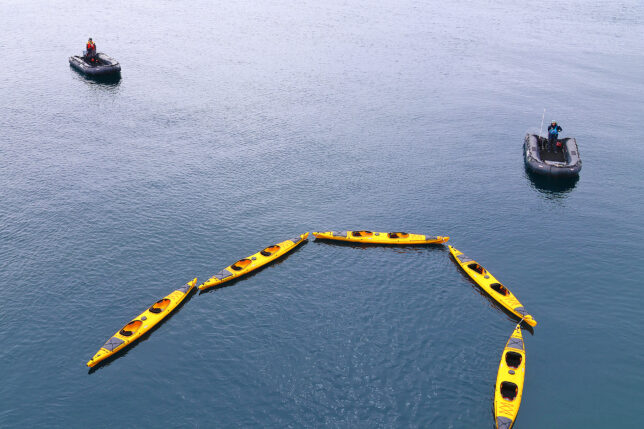 a group of boats in the water