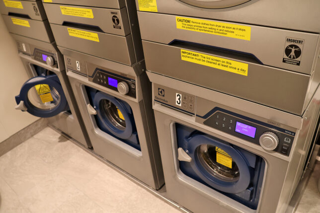 a row of washing machines